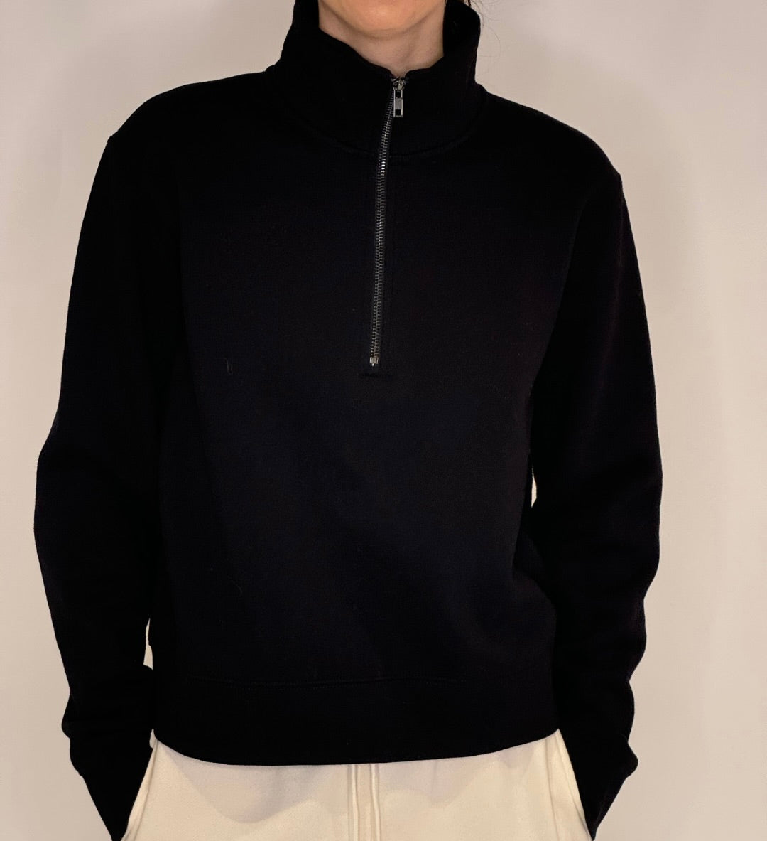 Moonlight Half Zip Crew - Black