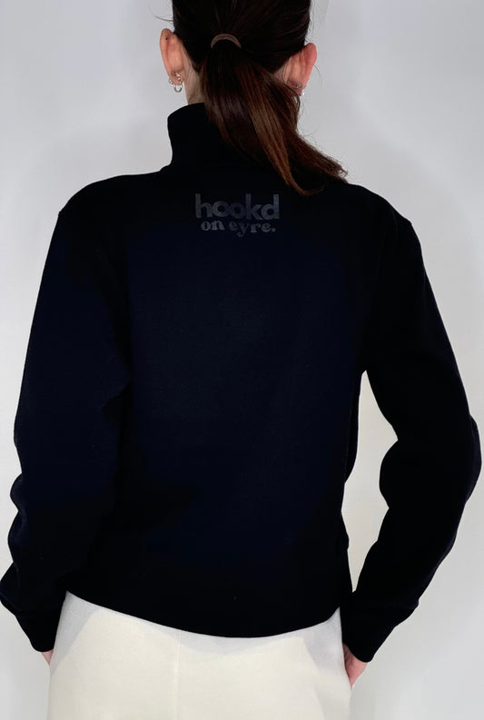 Moonlight Half Zip Crew - Black