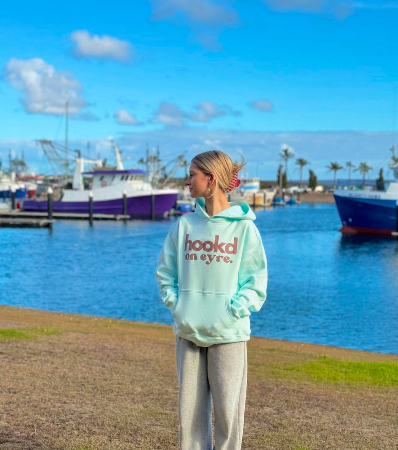 Boston Relaxed Hoodie - Seafoam