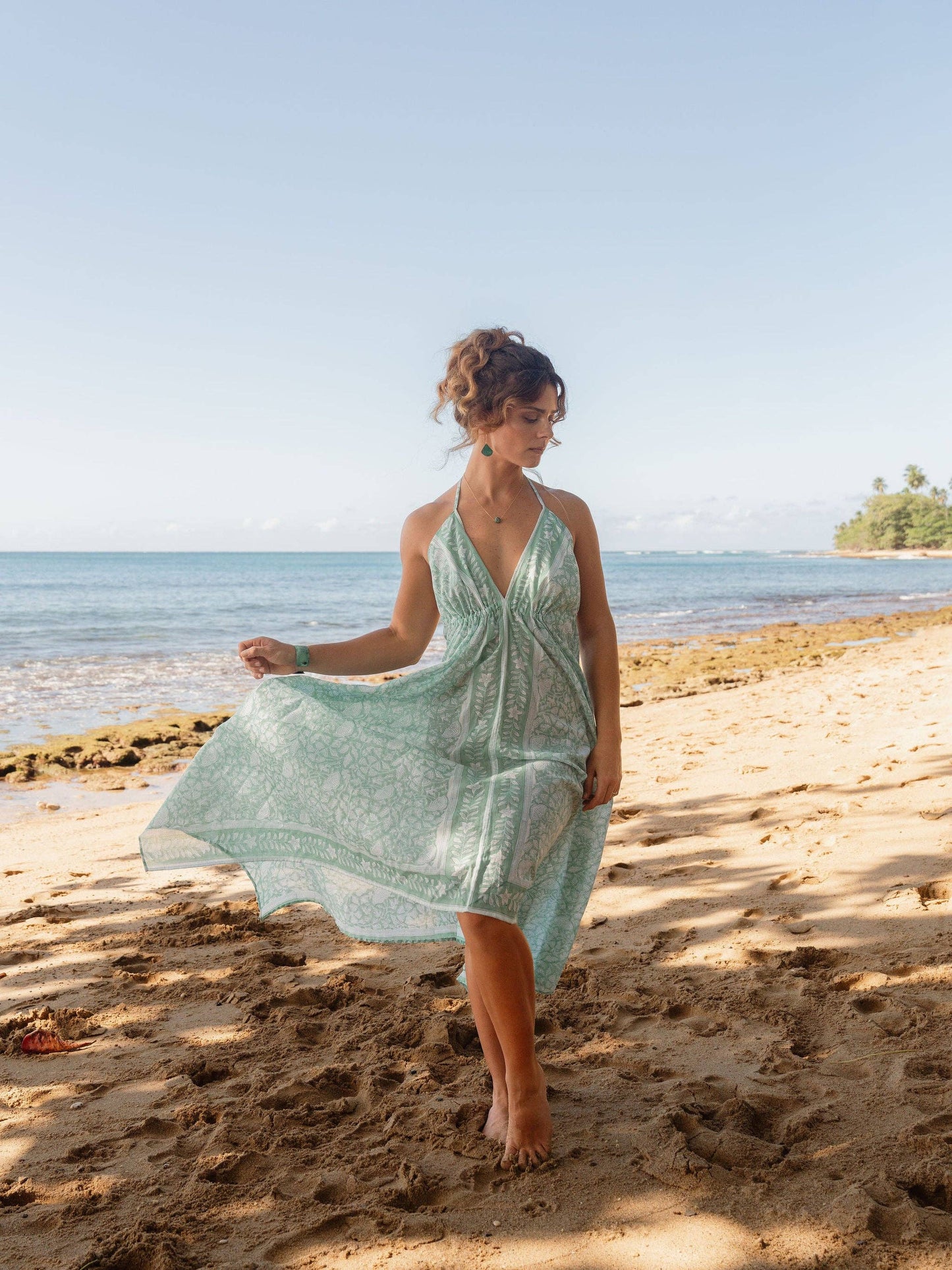 The Beach Dress | Organic Cotton Halter Dress | Aloe