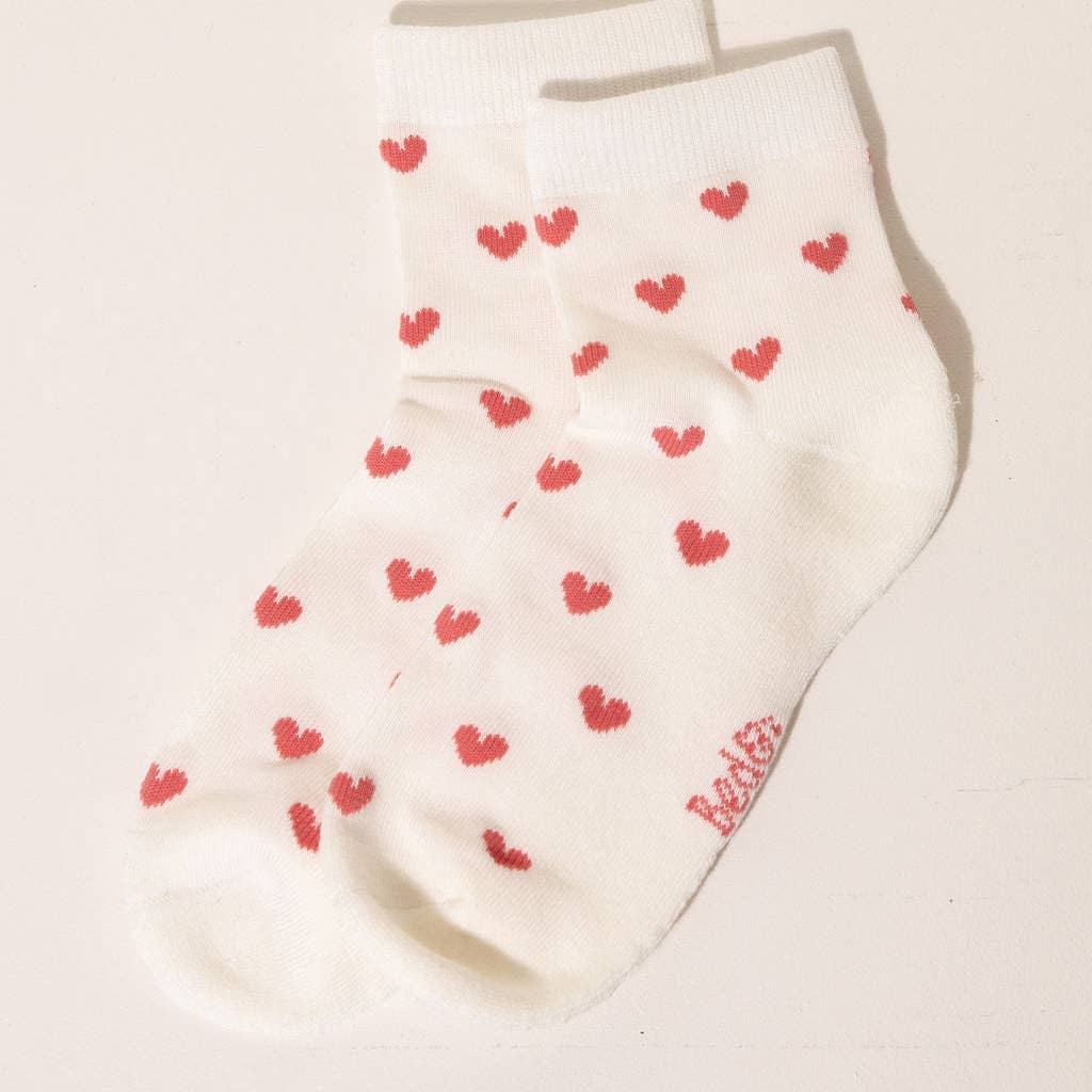 Seamless Bamboo Socks - Ankle - Hearts