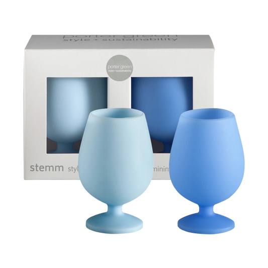 porter green | stemm | silicone unbreakable wine glasses