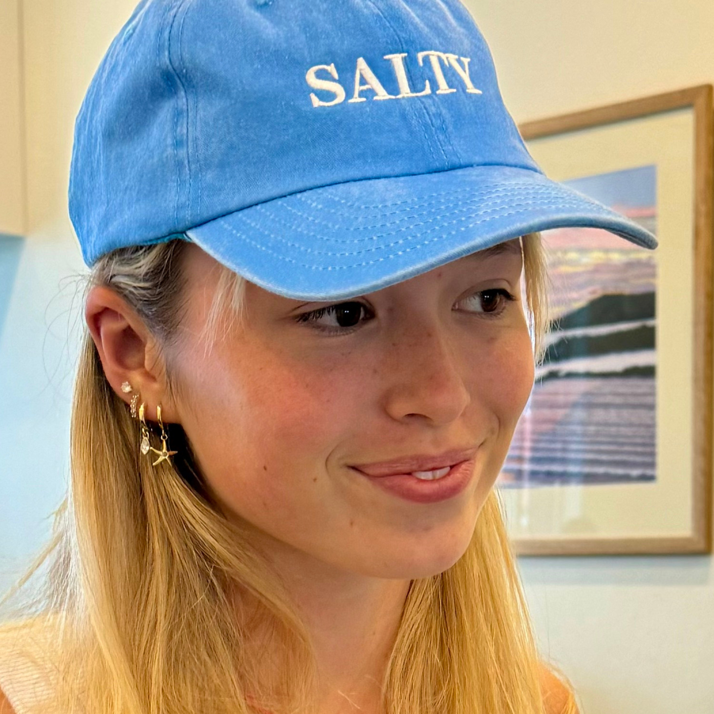'Salty' Washed Cap - Sky Blue