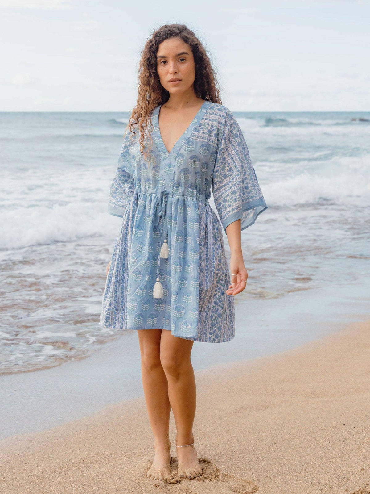 Isla Kaftan | Organic Cotton Beach Cover Up | Sea Mist: One size
