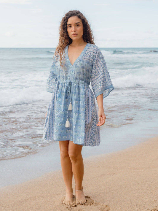 Isla Kaftan | Organic Cotton Beach Cover Up | Sea Mist: One size