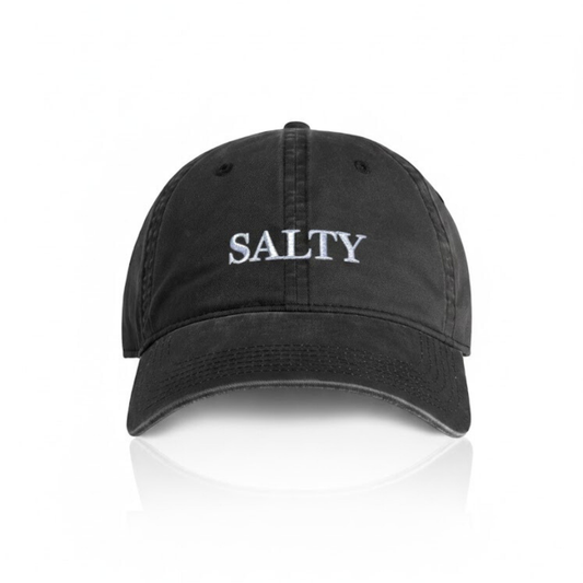 'Salty' Washed Cap - Black