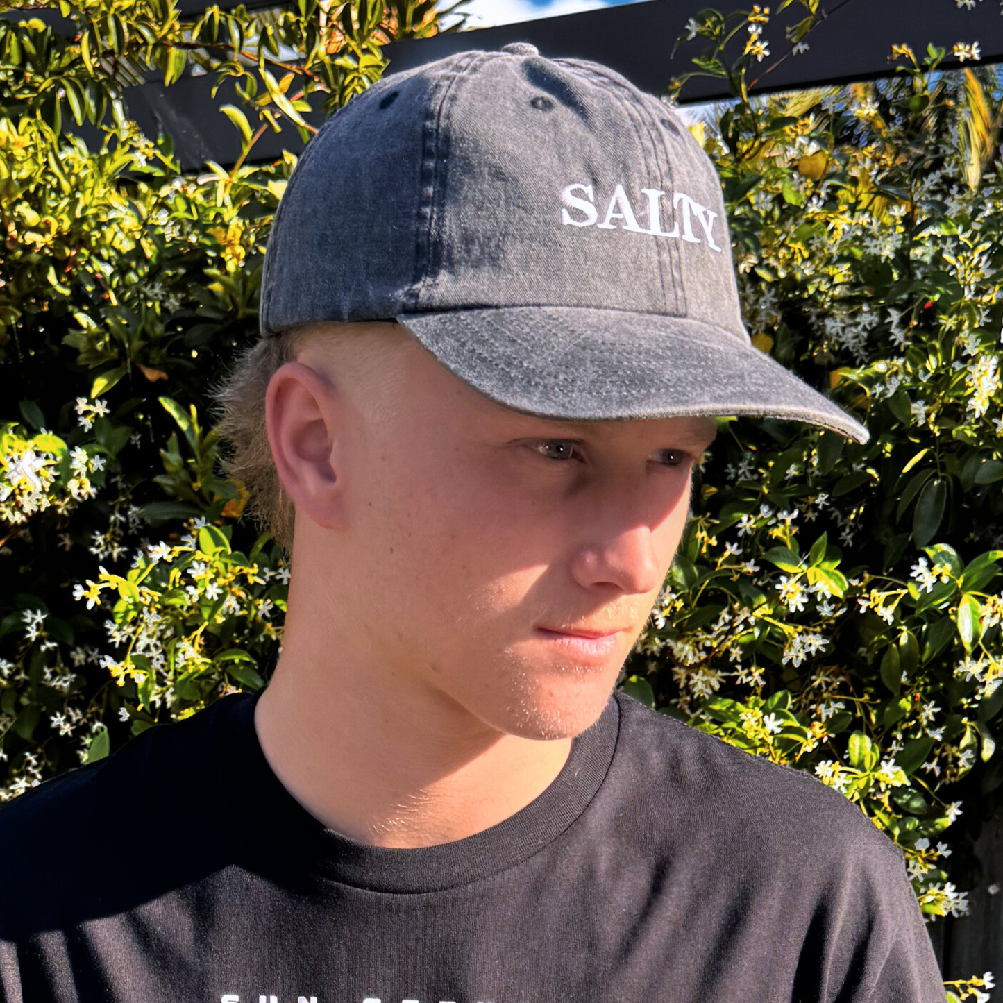 'Salty' Washed Cap - Black