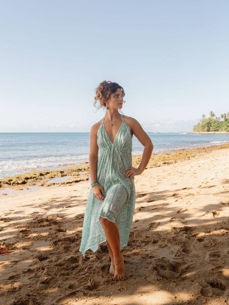 The Beach Dress | Organic Cotton Halter Dress | Aloe