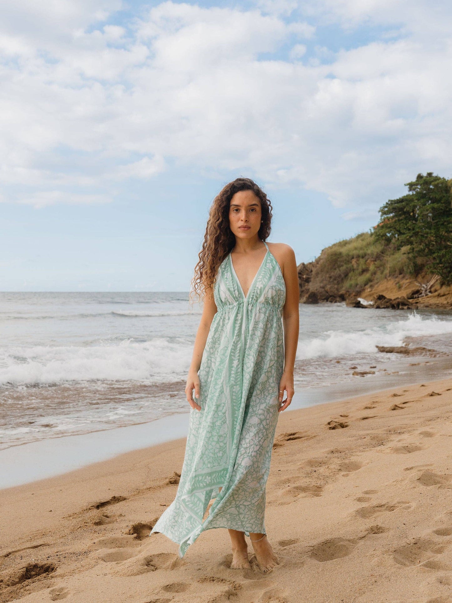 The Beach Dress | Organic Cotton Halter Dress | Aloe