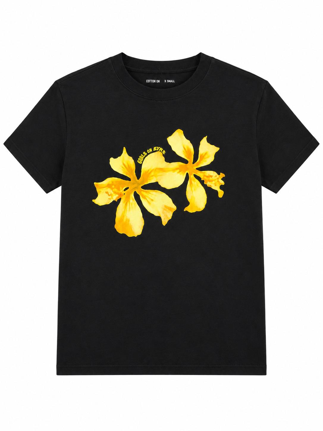 "FLOWERS" YELLOW Hookd On Eyre T Shirt