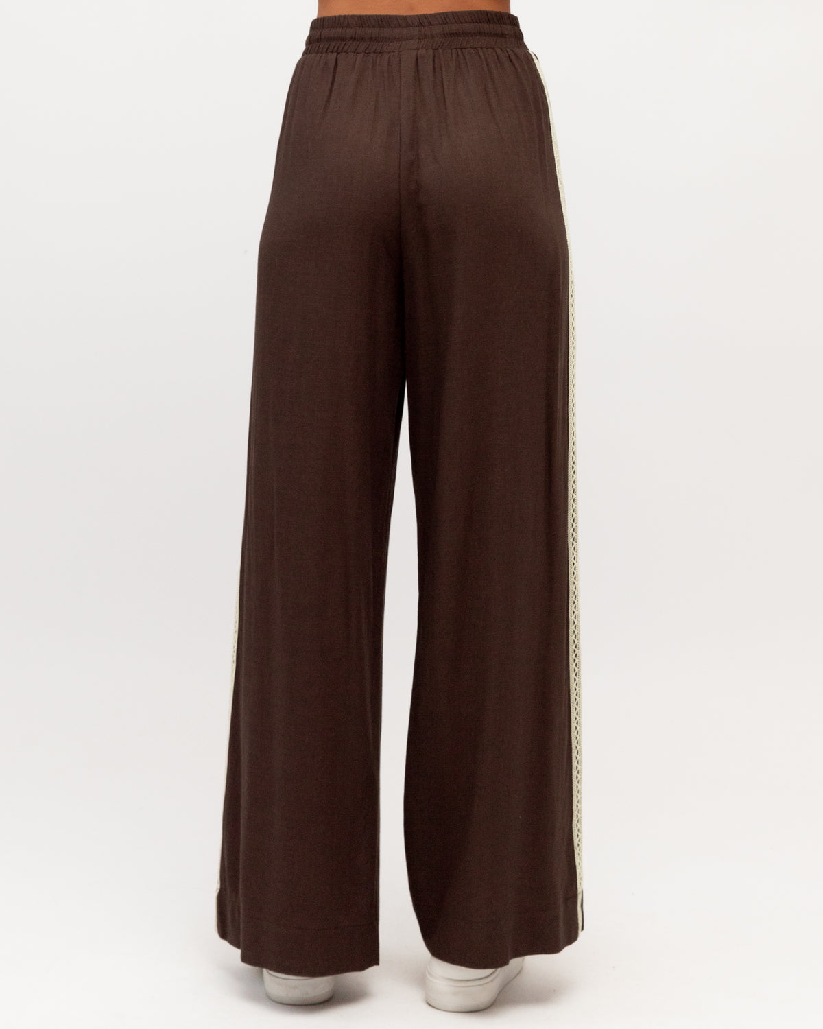 PANTS CHOCOLATE with Lace Trim