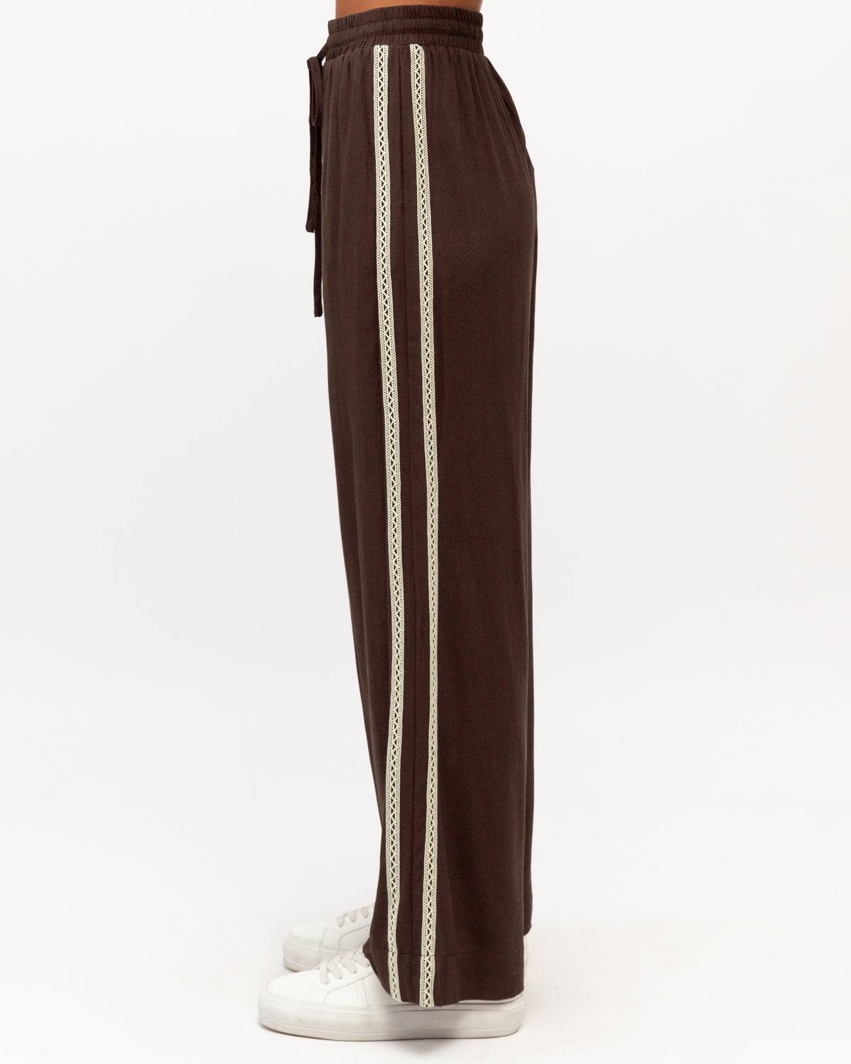 PANTS CHOCOLATE with Lace Trim