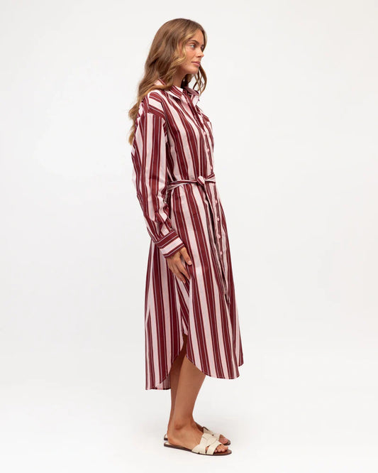 Contrast Stripe Shirt Dress