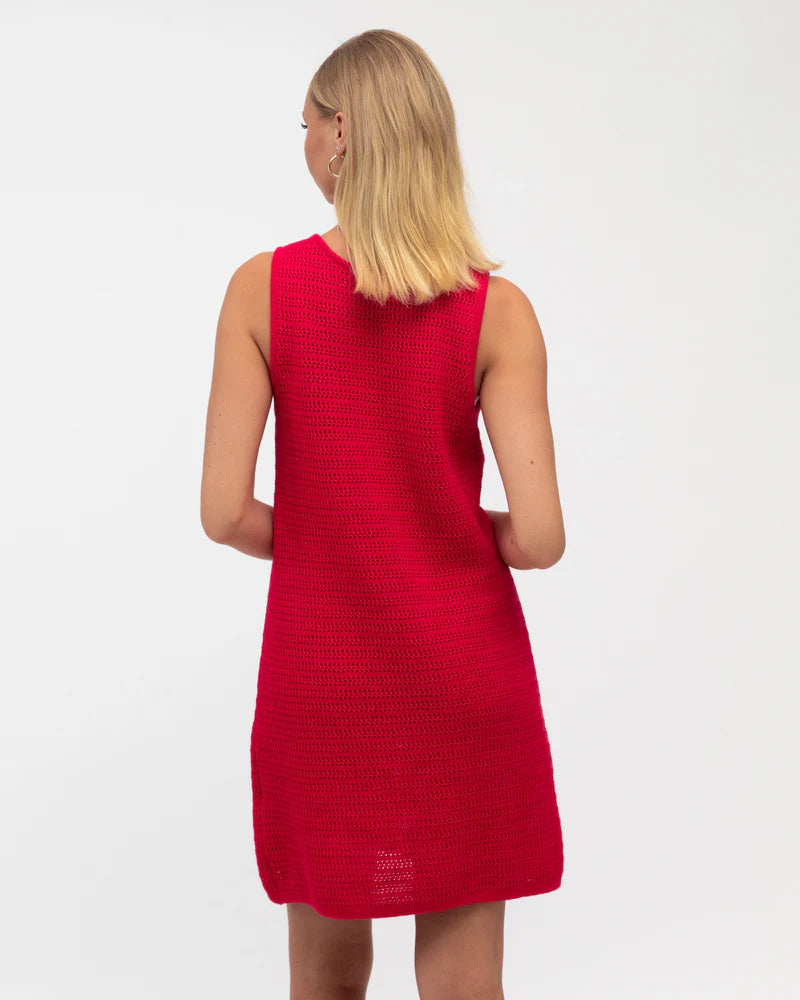 Canggu Short Knit Dress Red