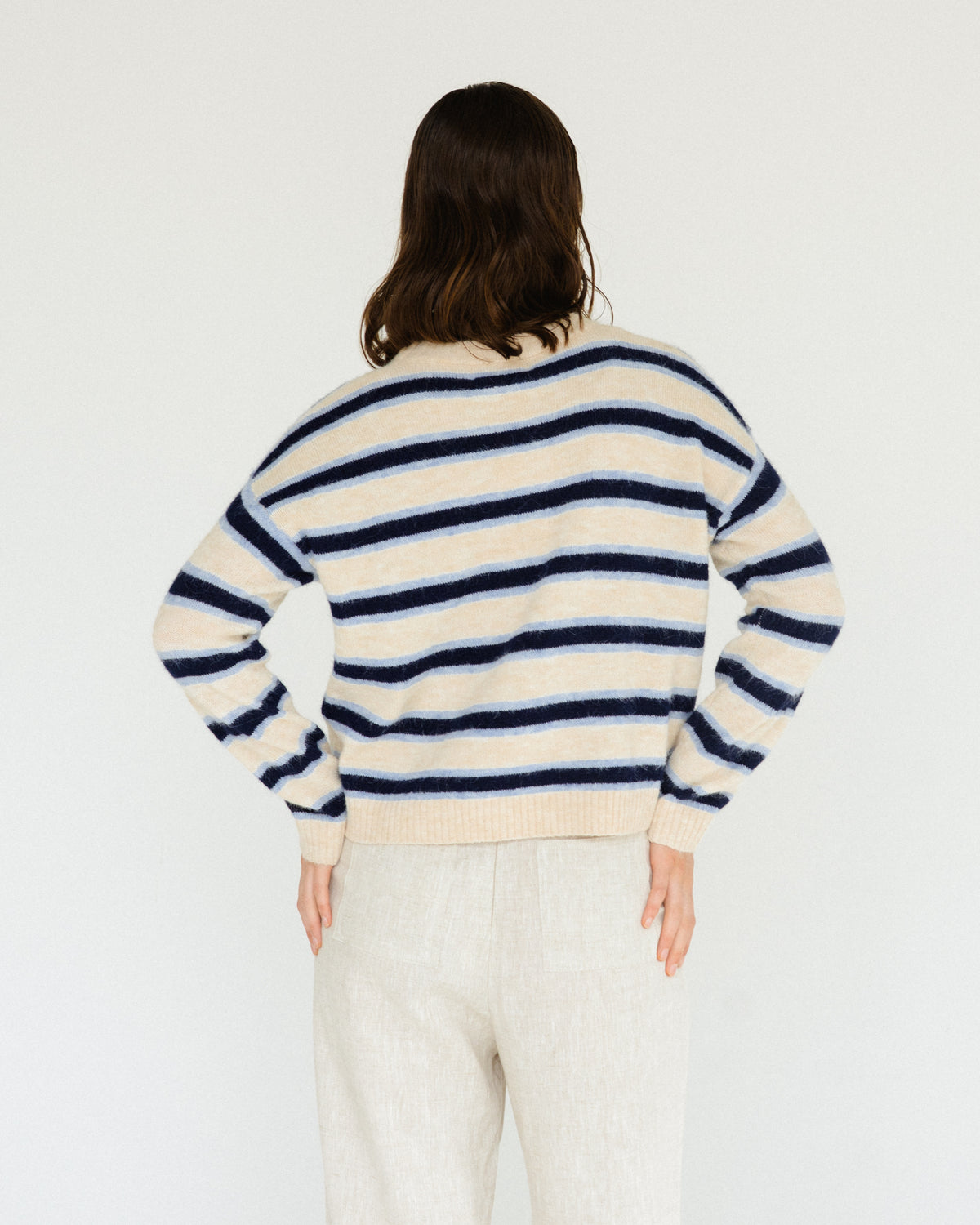 Stripe Knit Jumper Blue White