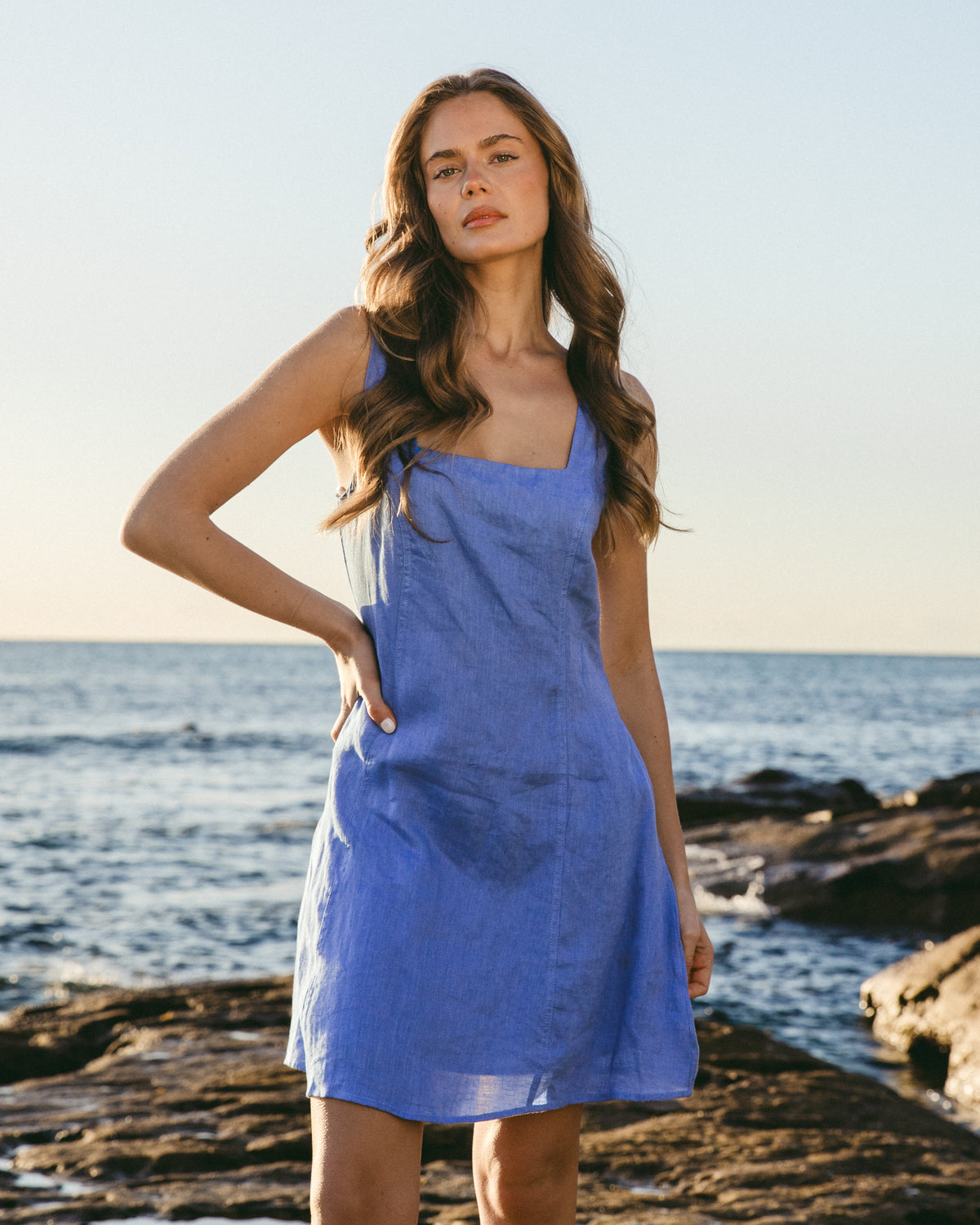 Blue Sorrento Linen Dress
