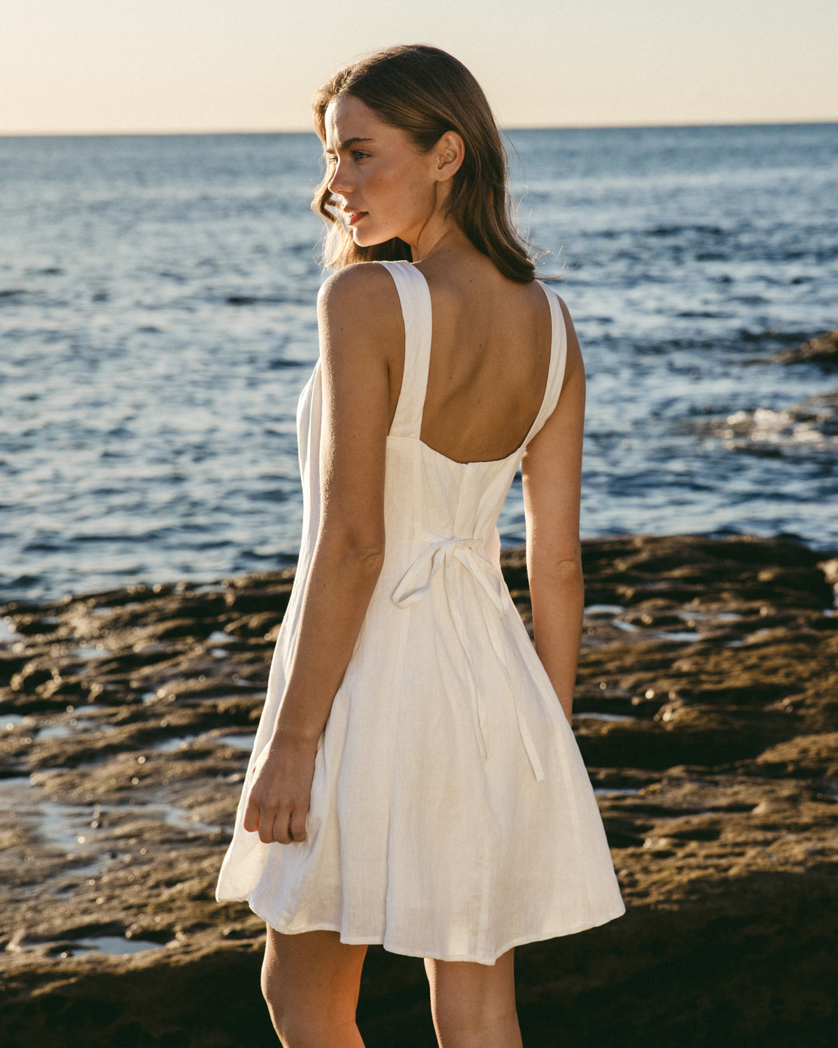 White Sorrento Linen Dress