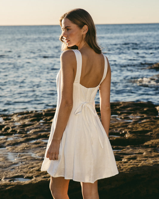 White Sorrento Linen Dress