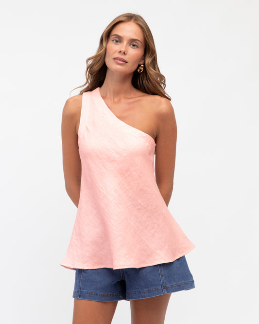 Pink Belle Linen Top