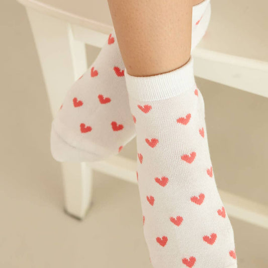 Seamless Bamboo Socks - Ankle - Hearts