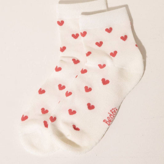 Seamless Bamboo Socks - Ankle - Hearts