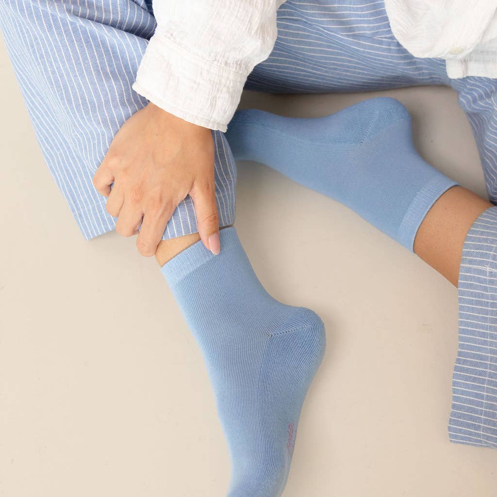 Seamless Bamboo Socks - Crew - Blue