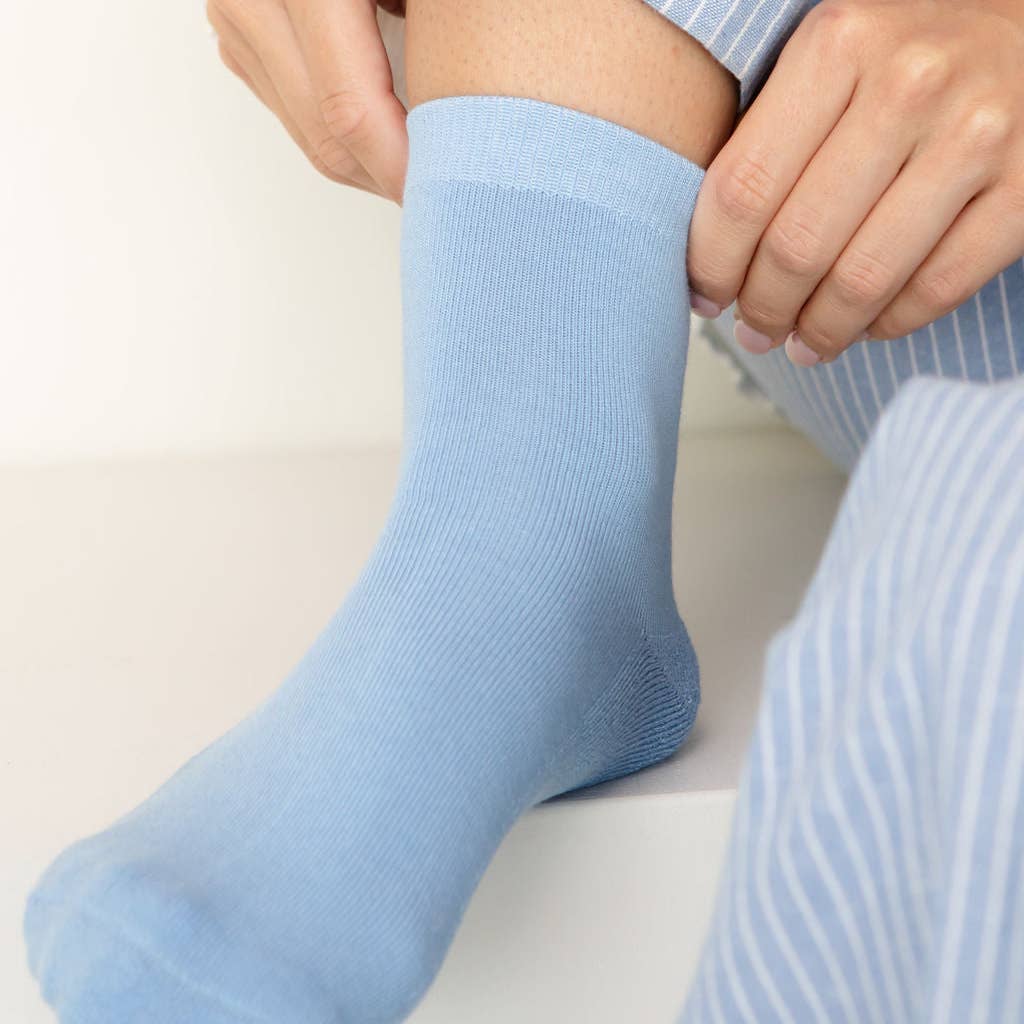 Seamless Bamboo Socks - Crew - Blue